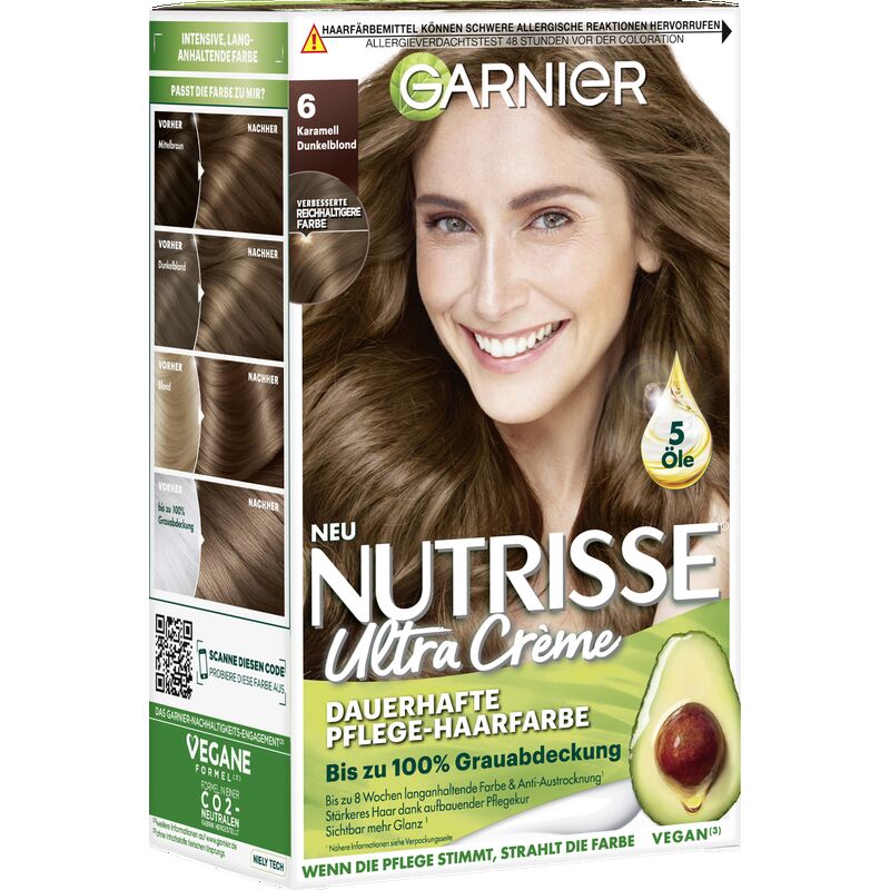 

Краска для волос Ultra Crème Permanent Care 6 Карамельный темно-русый Garnier, 1 шт.