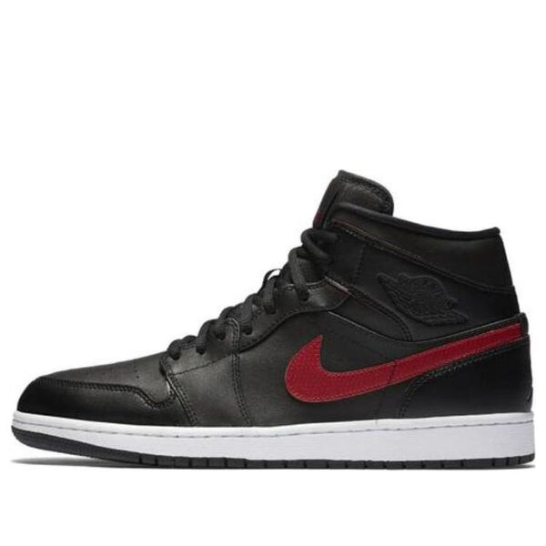 

Кроссовки (GS) Air Jordan 1 Retro Mid 'Black Gym Red', черный