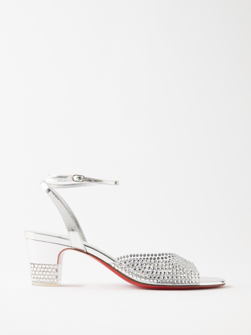 

Сандалии cassandrissima 45 из кожи и пвх Christian Louboutin, серебряный