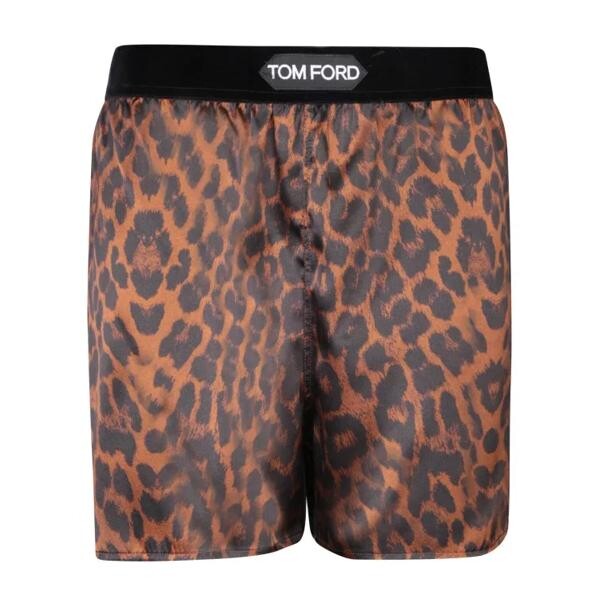 

Шорты animal print silk shorts Tom Ford, коричневый