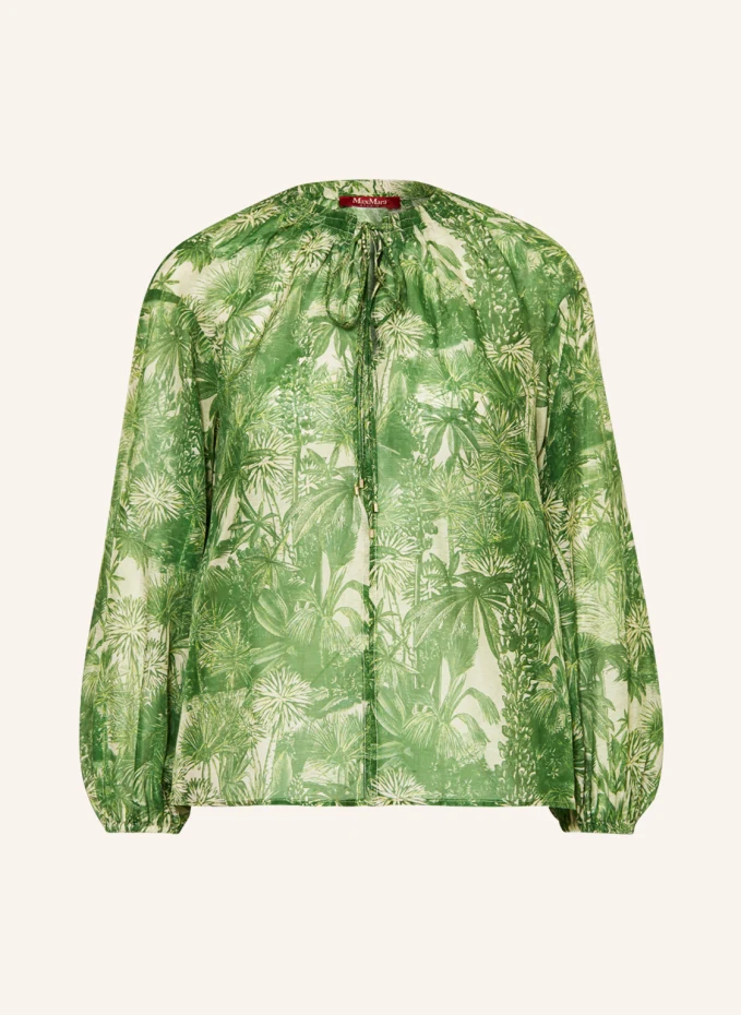 Блузка-рубашка cobra с шелком Maxmara Studio, зеленый