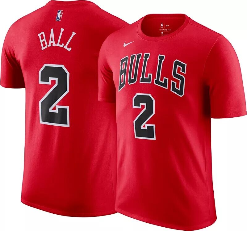 

Мужская красная футболка Nike Chicago Bulls Lonzo Ball #2