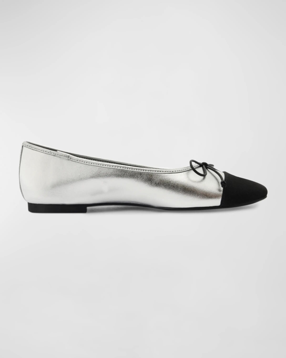 

Балетки Arissa с бантиком и металлизированным носком Schutz, цвет Silver/Black