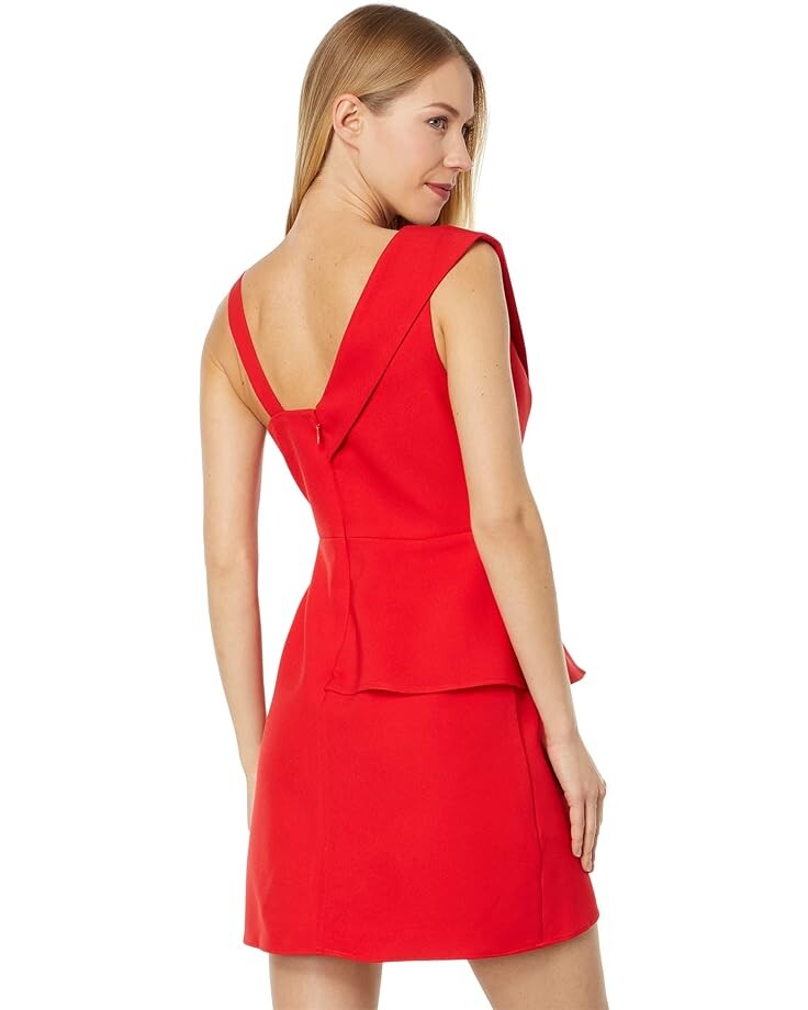 

Платье BCBGMAXAZRIA Asymmetric Peplum Dress, цвет Rosso
