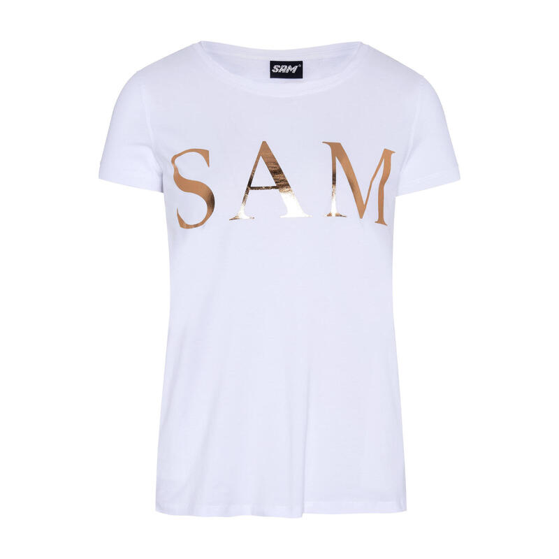 Блестящая футболка с принтом спереди UNCLE SAM, цвет weiss толстовка с блестящим принтом спереди uncle sam цвет weiss