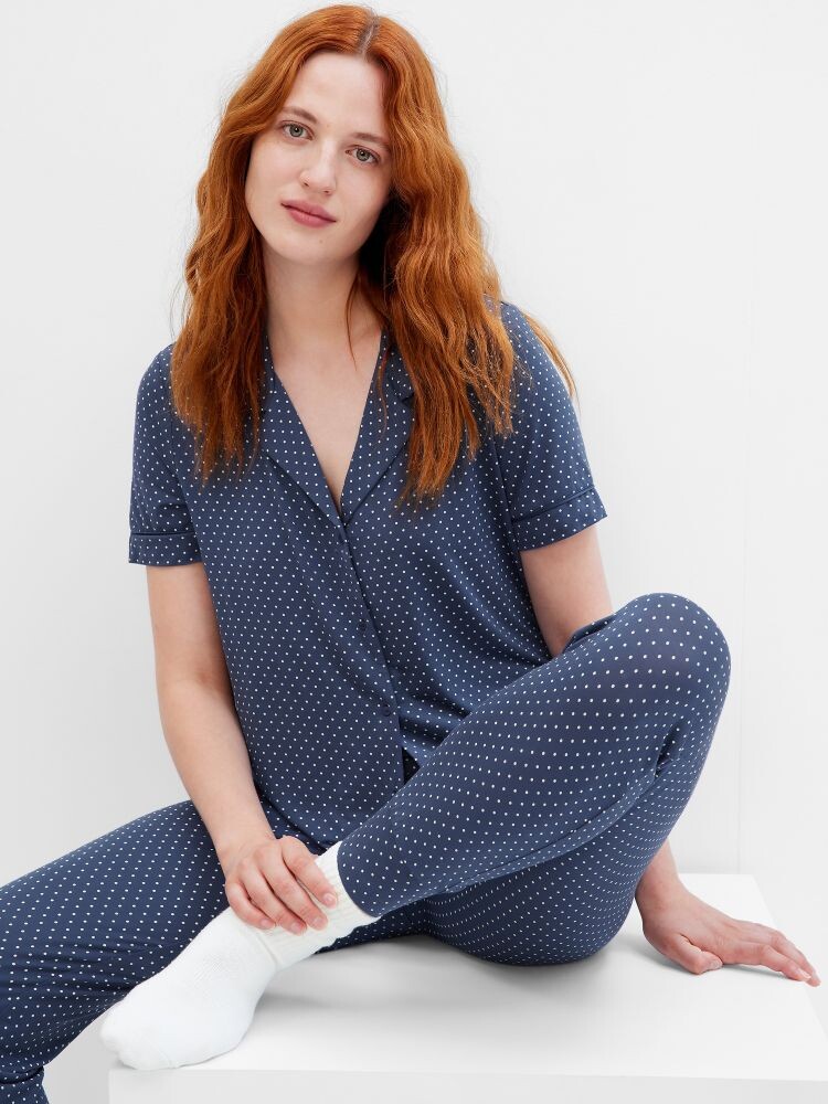 

Пижамный топ из модала Gap, синий