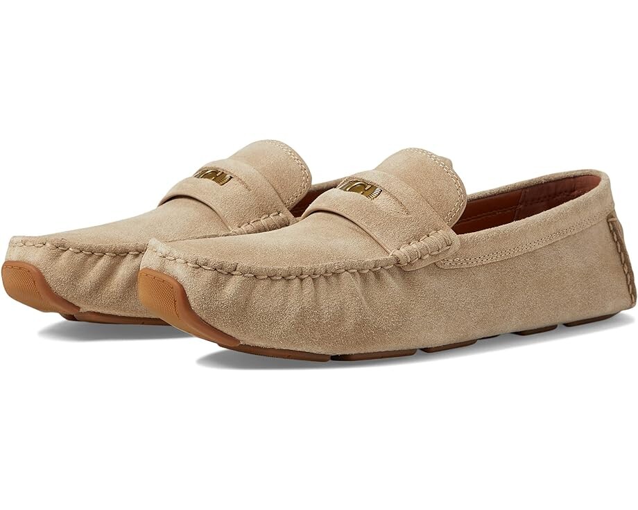 

Лоферы COACH C Coin Suede Driver, бежевый