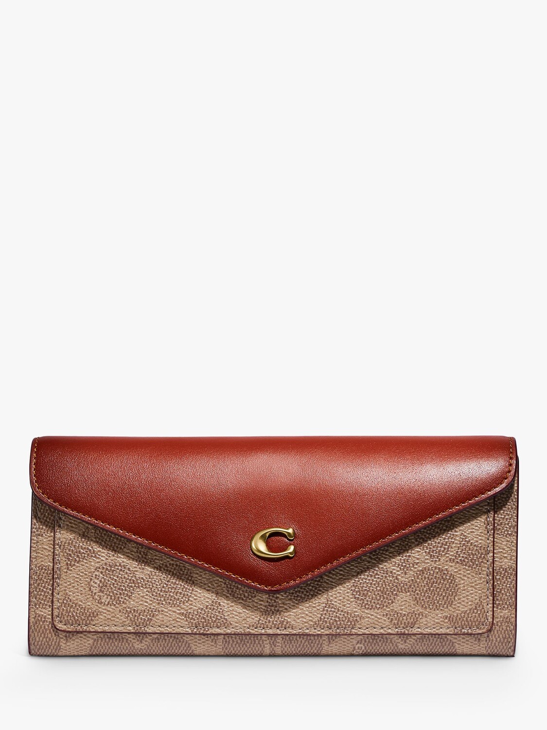 

Кошелек-конверт из холщовой кожи Coach Wyn Signature, коричневый/ржавый