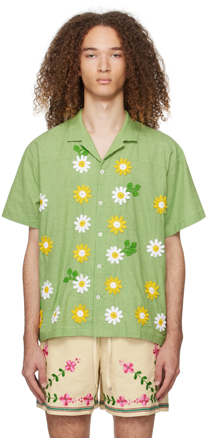 Зеленая рубашка крючком Harago