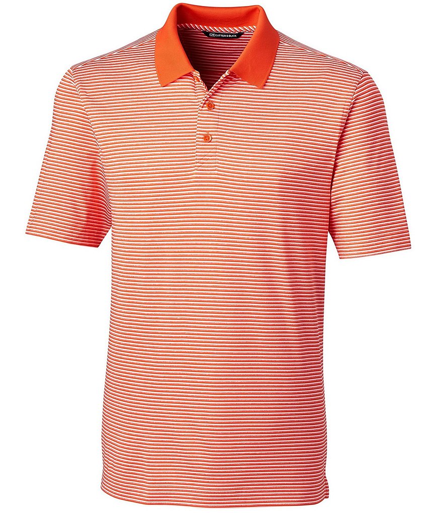 Рубашка-поло Cutter & Buck Big & Tall Forge в тональную полоску с короткими рукавами и эластичной рубашкой-поло, оранжевый мужская рубашка поло стрейч в тональную полоску forge большая и высокая cutter