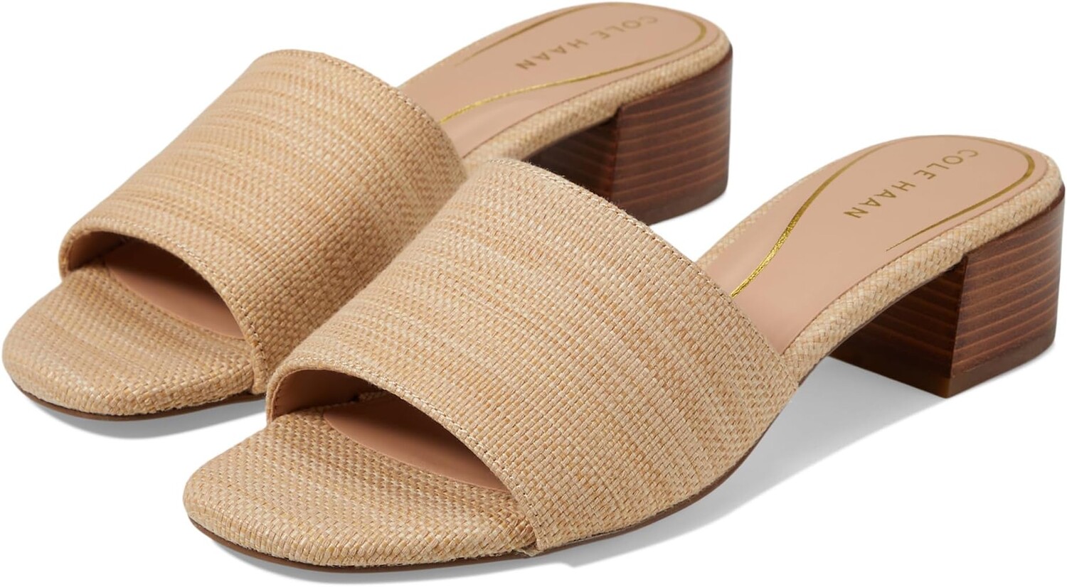 

Босоножки Calli Single Band Block Heel Sandal 40 mm Cole Haan, цвет Raffia