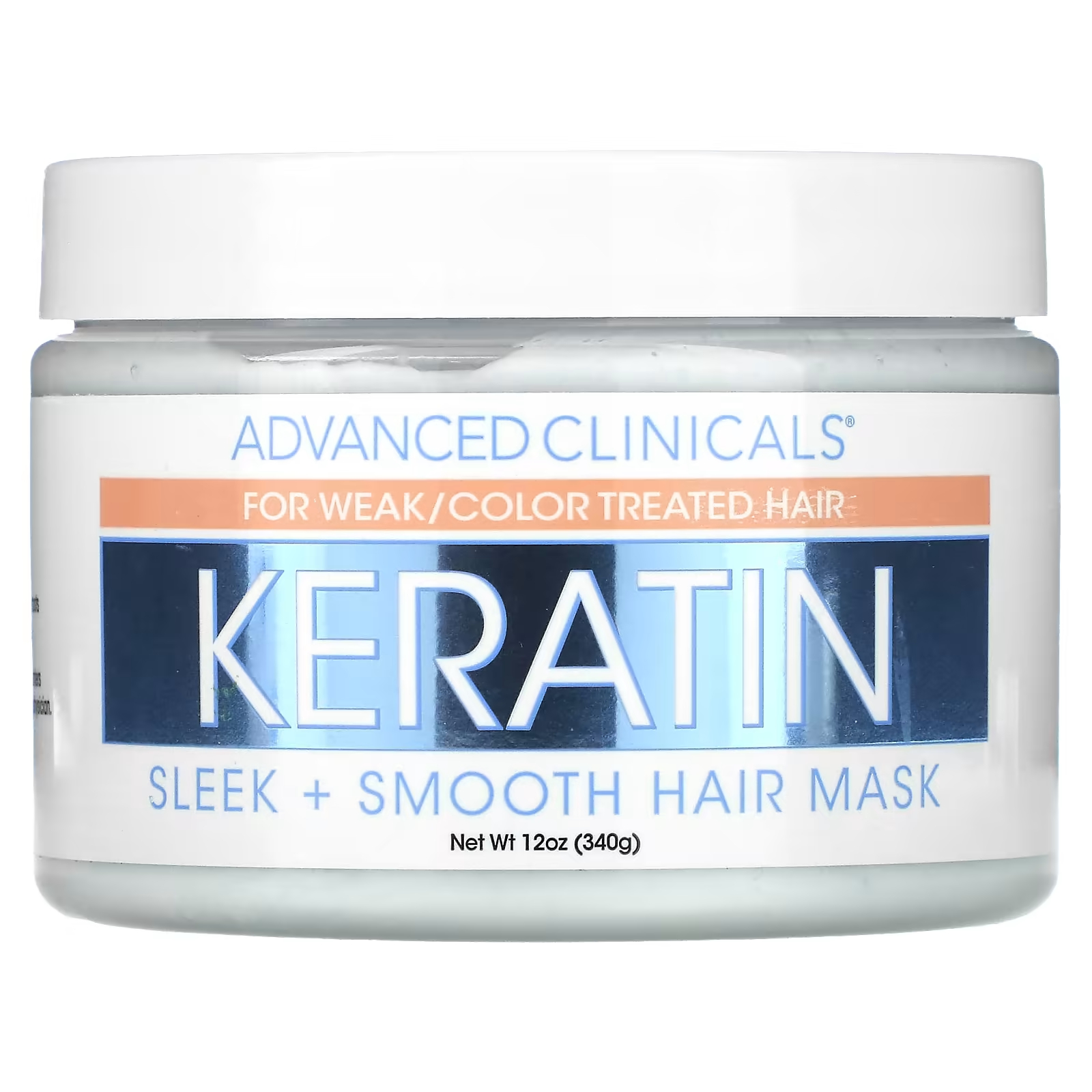 Маска для волос Advanced Clinicals Keratin Sleek + Smooth, 340 г