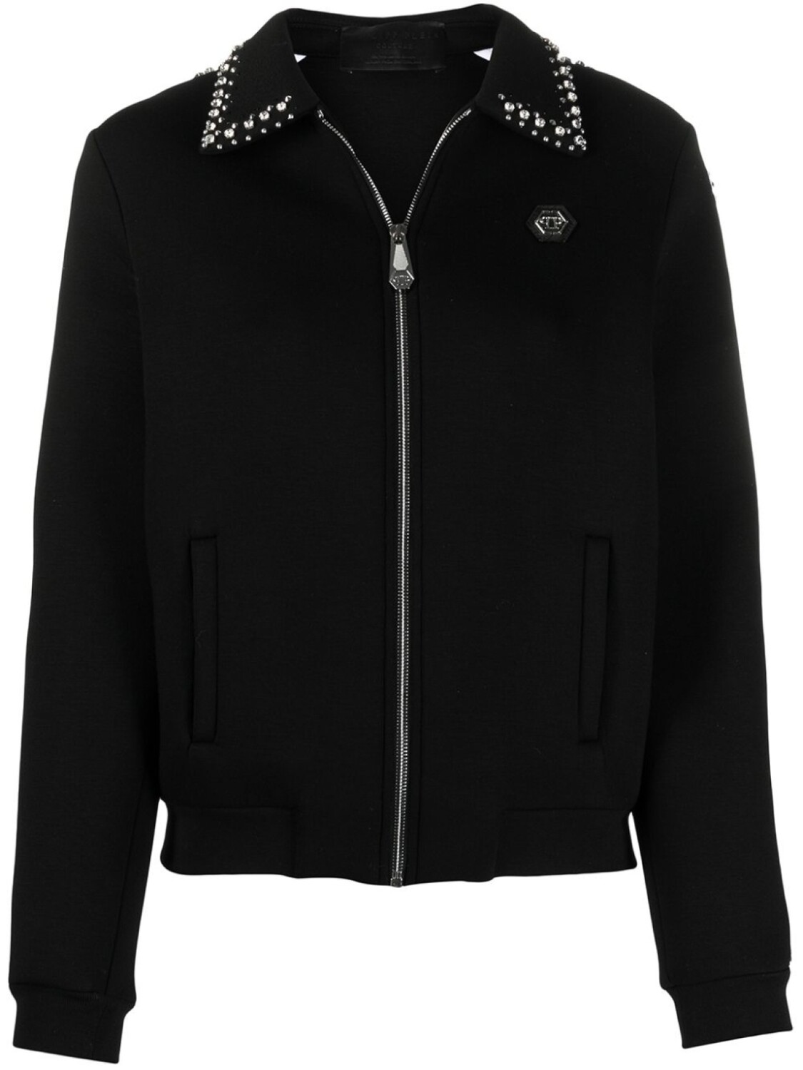 

Philipp Plein бомбер на молнии с логотипом, черный