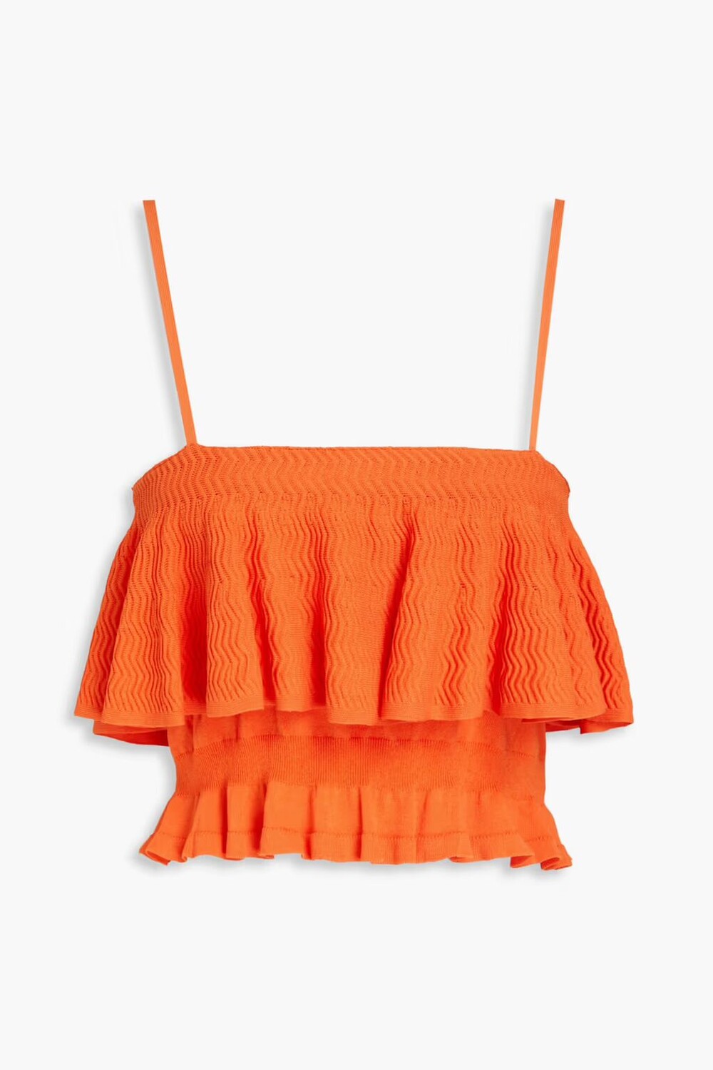 

Укороченный топ крючком с рюшами Solid & Striped, ярко оранжевый