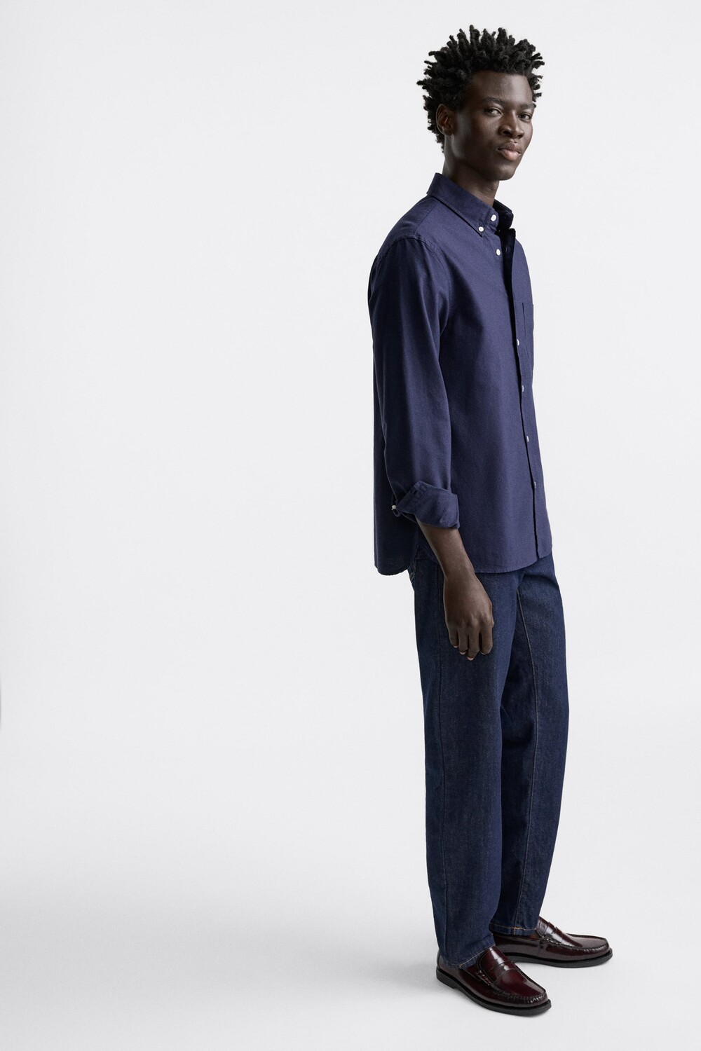 

Кожаные лоферы Zara, бордовый красный