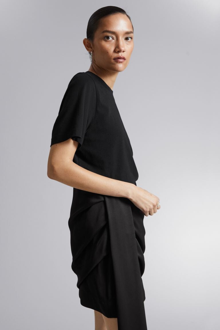 

Многослойная мини-юбка с завязками H&M, черный