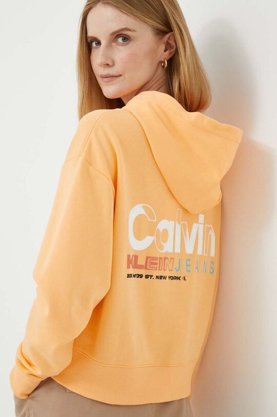 

Хлопковая толстовка Calvin Klein Jeans, оранжевый
