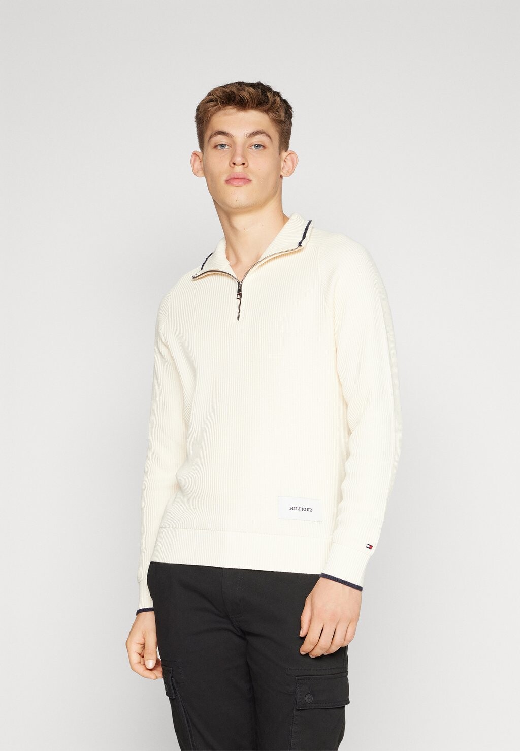 

Свитер Tipped Rib Structure Zip Mock Tommy Hilfiger, цвет calico