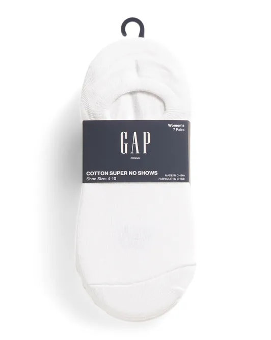 

7 пар однотонных носков Super No Show The Gap, белый