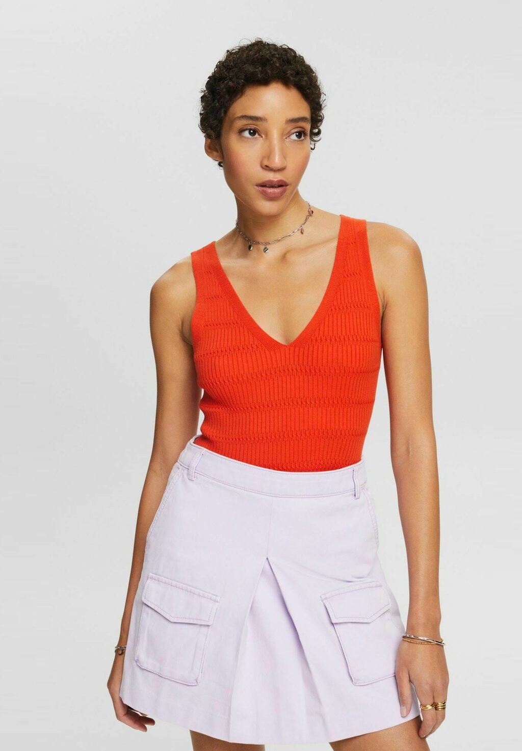 

Топ MIT V-AUSSCHNITT Esprit, цвет bright orange
