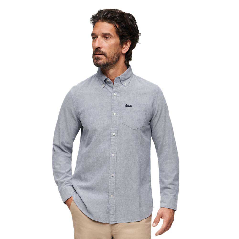 

Рубашка с длинным рукавом Superdry Cotton Oxford, синий