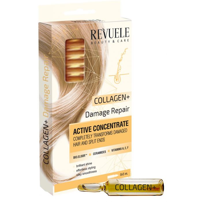 Набор косметики Concentrado Activo para Cabello Collagen+ Ampollas Revuele, 5 ml