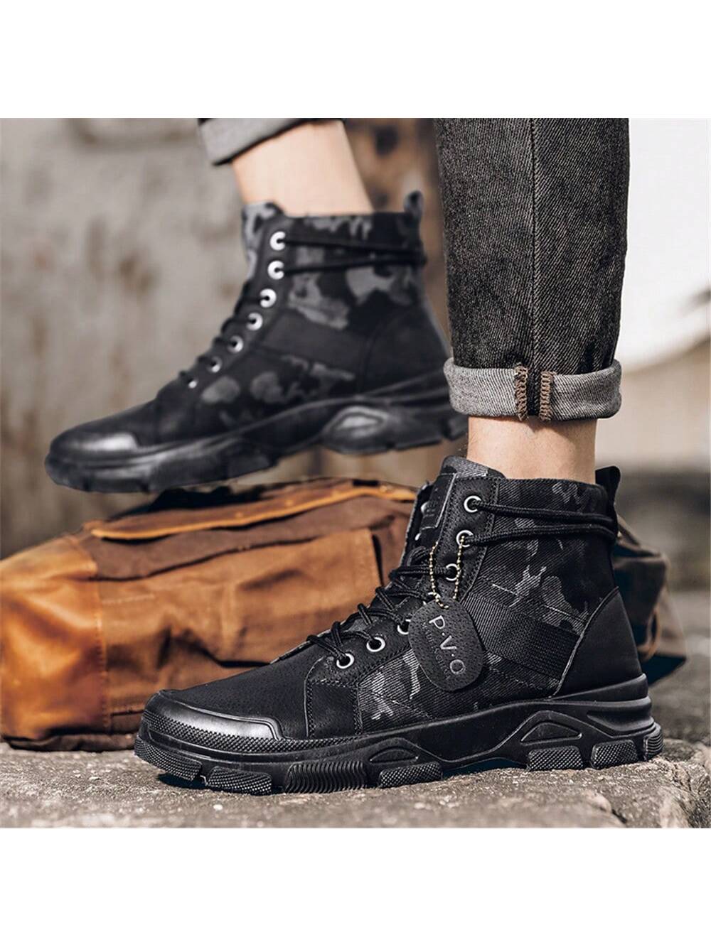 Модные мужские камуфляжные ботинки, черный мужские водонепроницаемые походные ботинки черные ботинки для походов и горного туризма обувь для улицы для альпинизма для зимы 2022