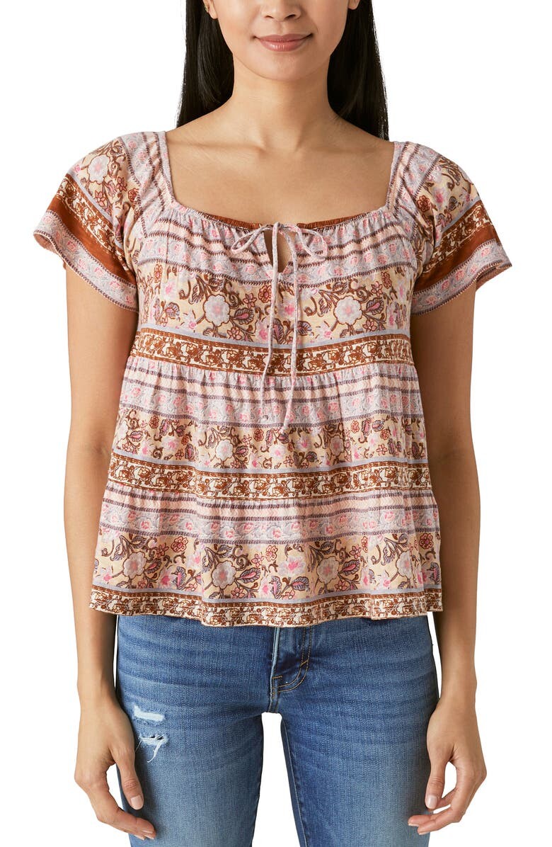 

Свободный топ с принтом LUCKY BRAND