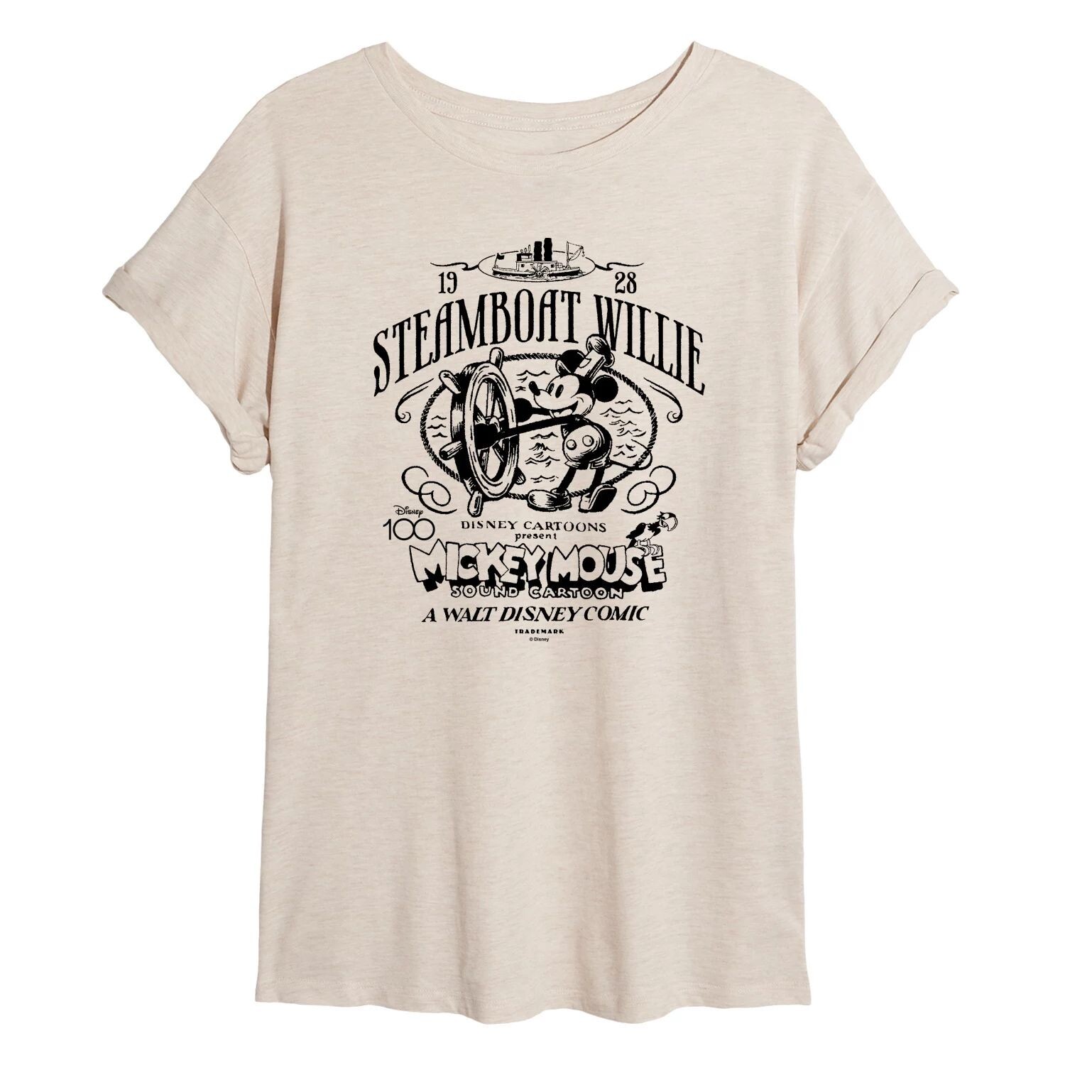 

Струящаяся футболка Disney 100 Juniors Steamboat Willie Disney