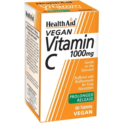 Витамин С 1000 мг с пролонгированным высвобождением, 60 веганских таблеток, Healthaid цена и фото