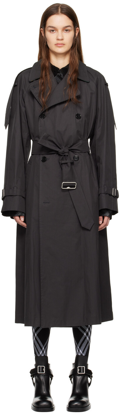 

Черный длинный тренч Burberry