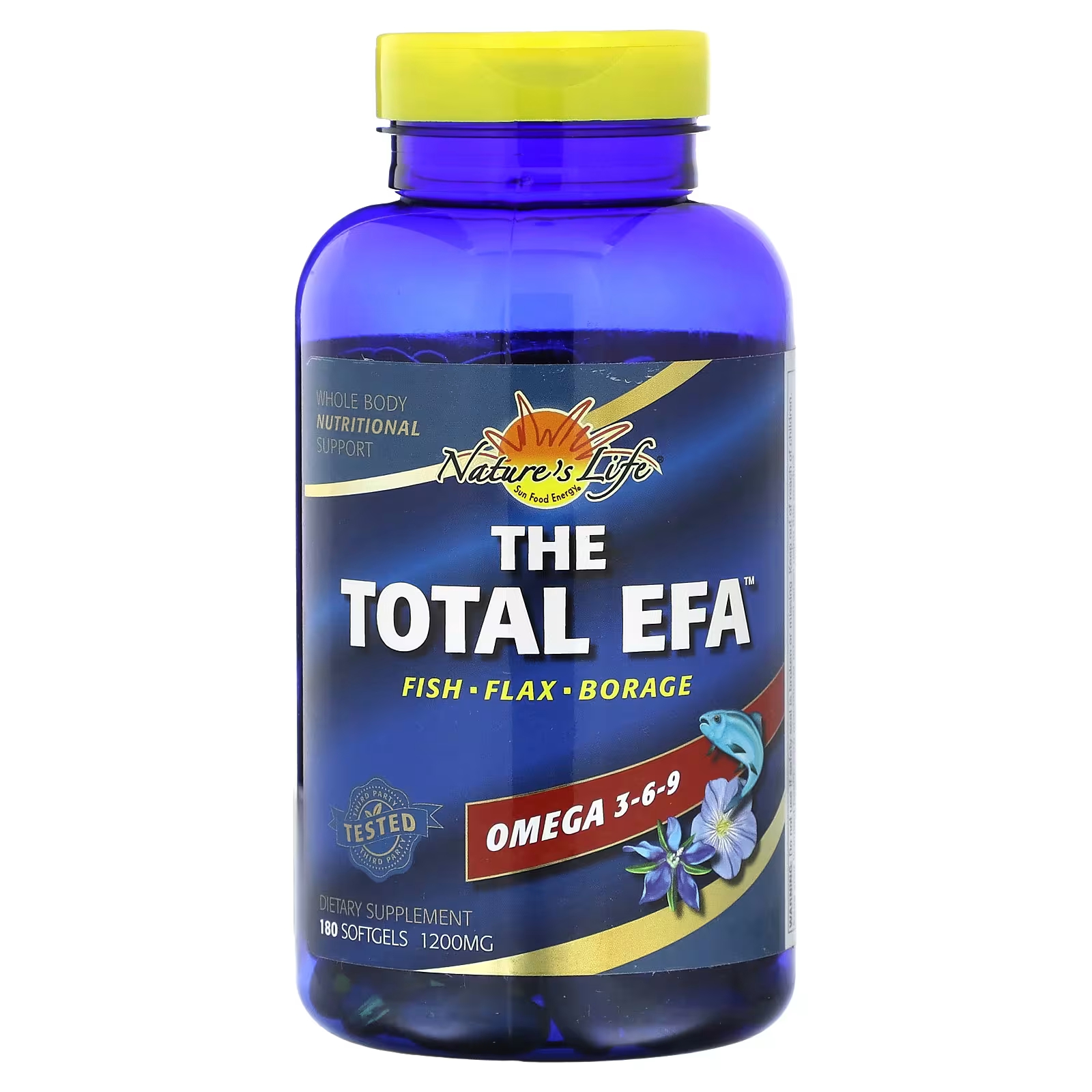Пищевая добавка Nature's Life The Total EFA Omega 3-6-9 1200 мг, 180 мягких таблеток биодобавка комплекс жирных кислот efa 1300mg omega 3 6 9 120 капсул