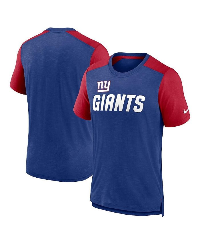 

Мужская футболка Heathered Royal, Heathered Red New York Giants в стиле колор-блок с названием команды Nike, синий