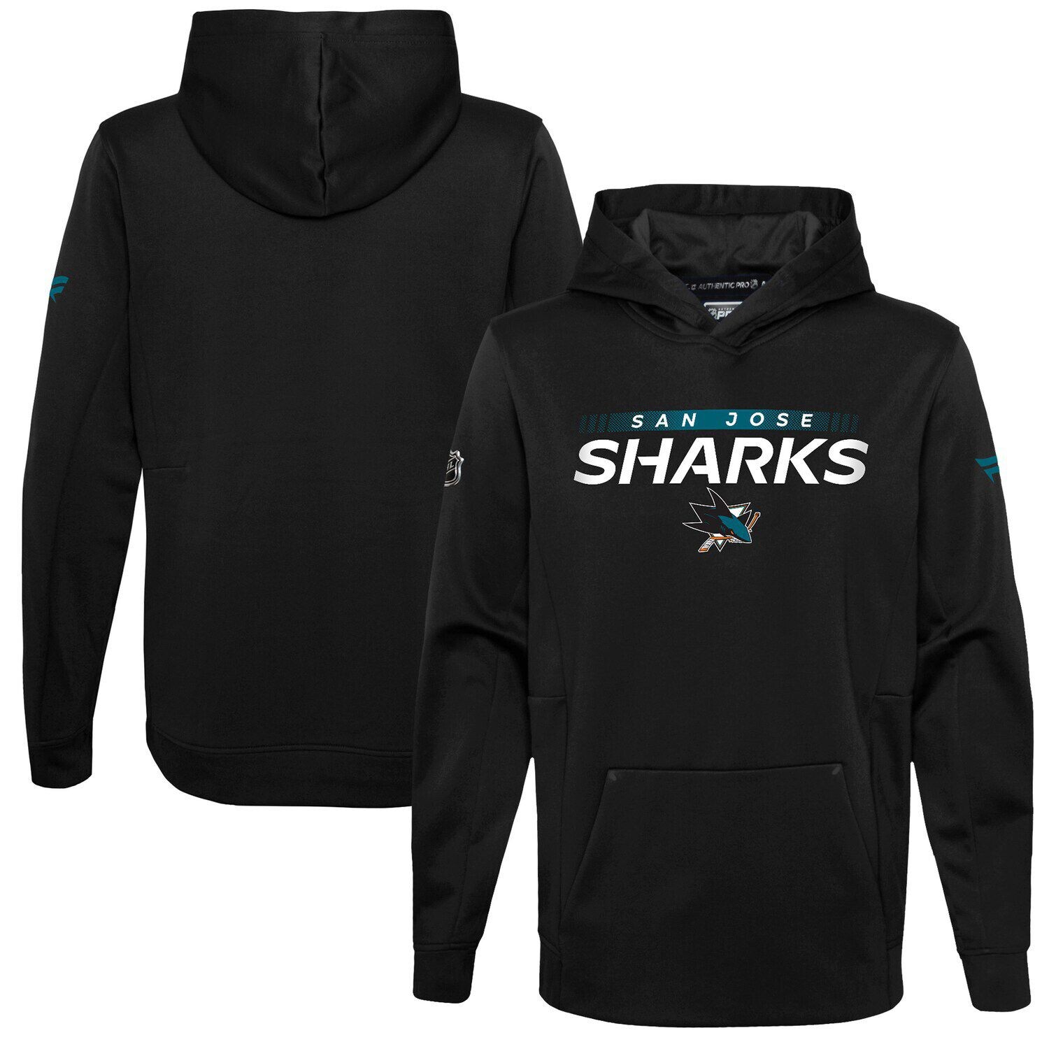 

Черная толстовка с капюшоном с логотипом Youth Fanatics San Jose Sharks Authentic Pro Fanatics, Черный