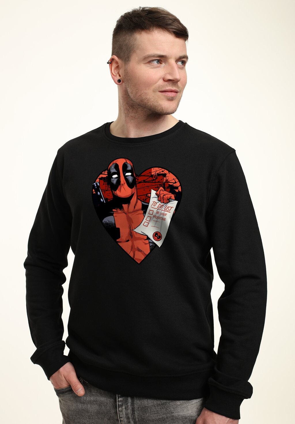 

Толстовка Valentines Day Deadpool List Marvel, черный