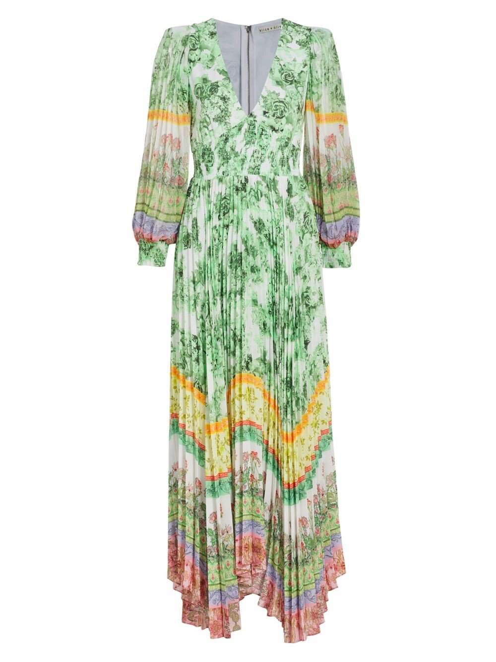 

Плиссированное платье макси Sion Sunburst Alice + Olivia