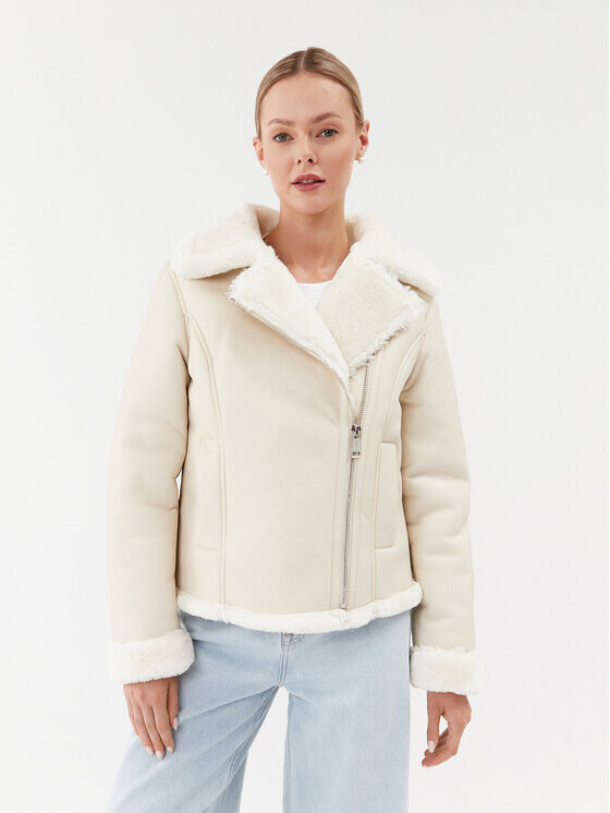 

Шуба стандартного кроя Guess, экрю