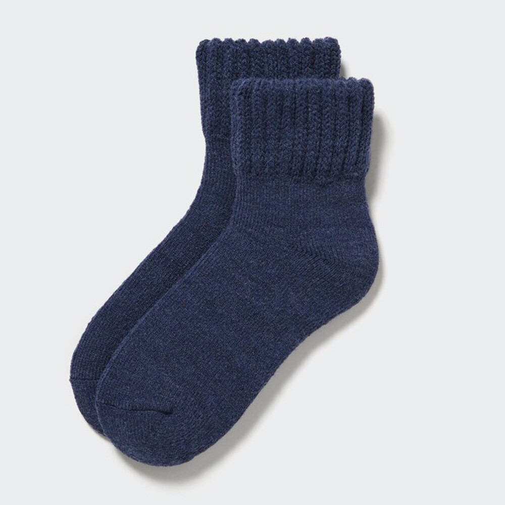 

Женские носки Uniqlo HEATTECH короткие вязанные, темно-синий