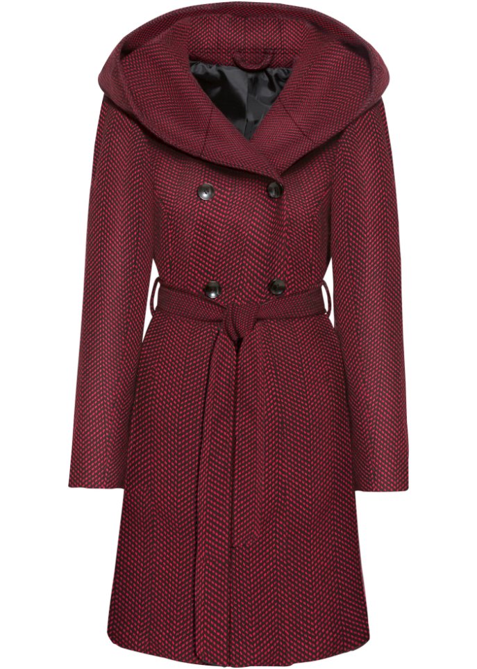 Короткое пальто из шерсти John Baner Jeanswear, красный пальто qiongyu повседневное 46 размер
