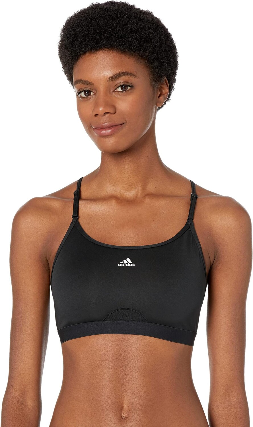 

Легкий поддерживающий бюстгальтер для тренировок Aeroreact adidas, черный