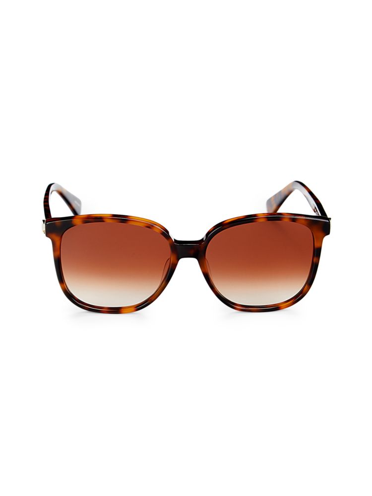 Квадратные солнцезащитные очки 56MM Kate Spade New York, цвет Havana
