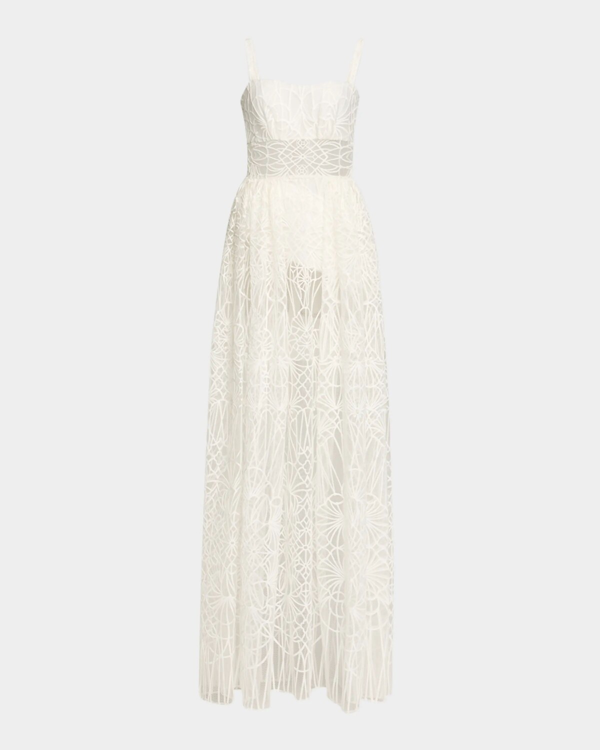 

Платье макси из тюля с соборной вышивкой Zuhair Murad, цвет White Alyssium