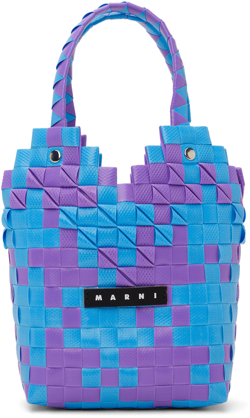 Детская сумка-корзина с синими и фиолетовыми бриллиантами Marni