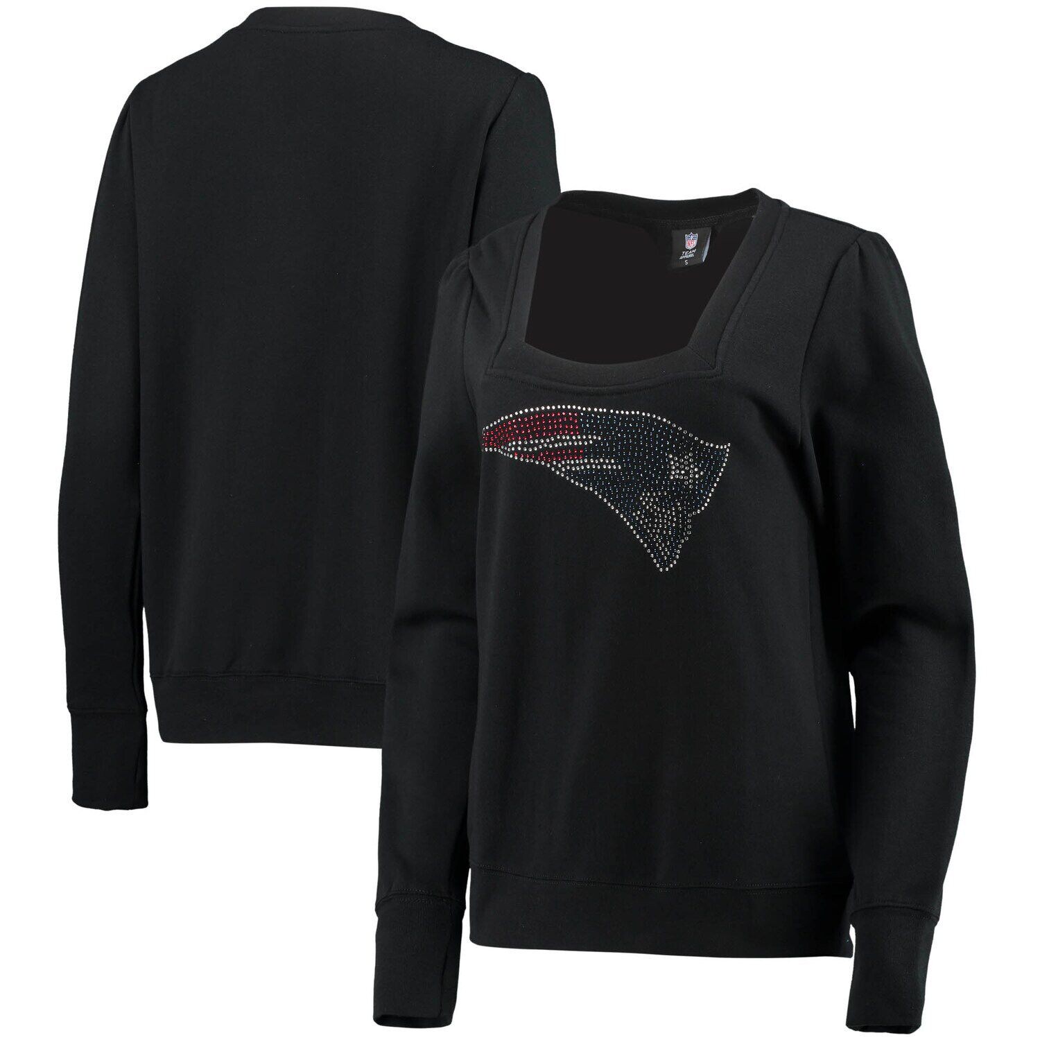 

Женский черный пуловер с квадратным вырезом Cuce New England Patriots Winners