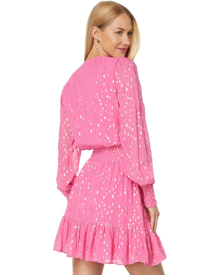 Платье Lilly Pulitzer Cristiana Dress, цвет Aura Pink Viscose Metallic Clip Dobby