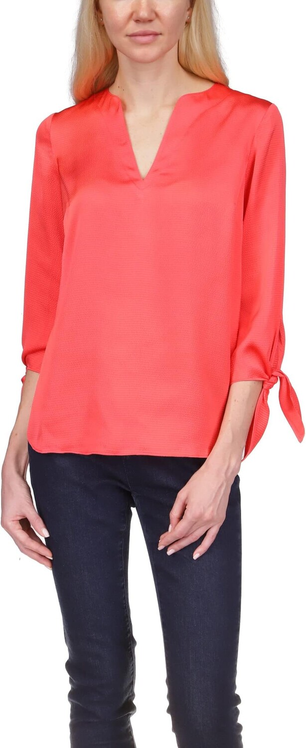 

Однотонный атласный топ с завязками MICHAEL Michael Kors, цвет Geranium