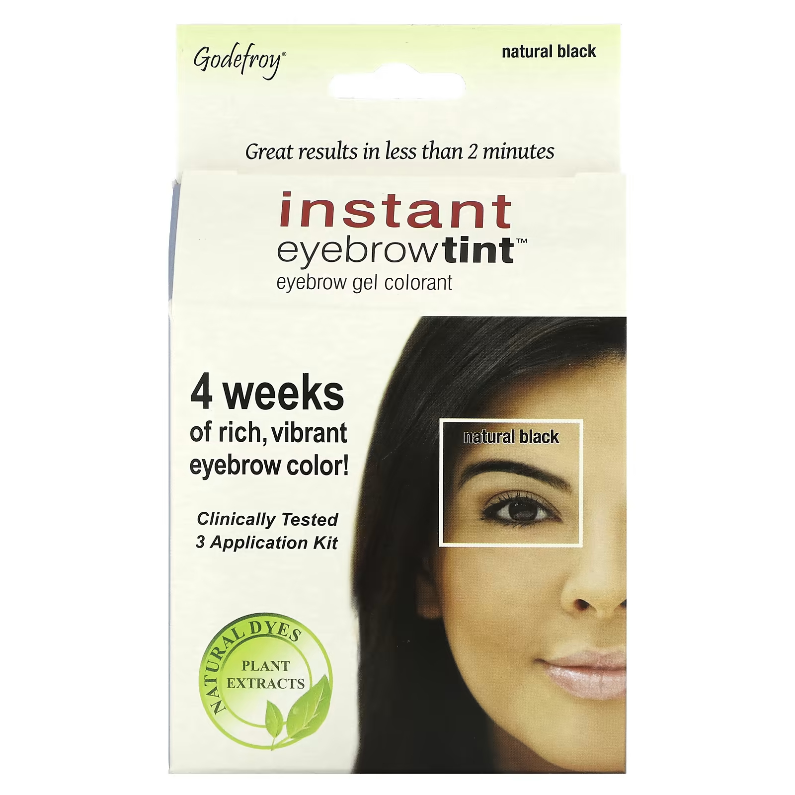godefroy tint kit 4 applications natural black Тинт Godefroy Instant Eyebrow Natural Black