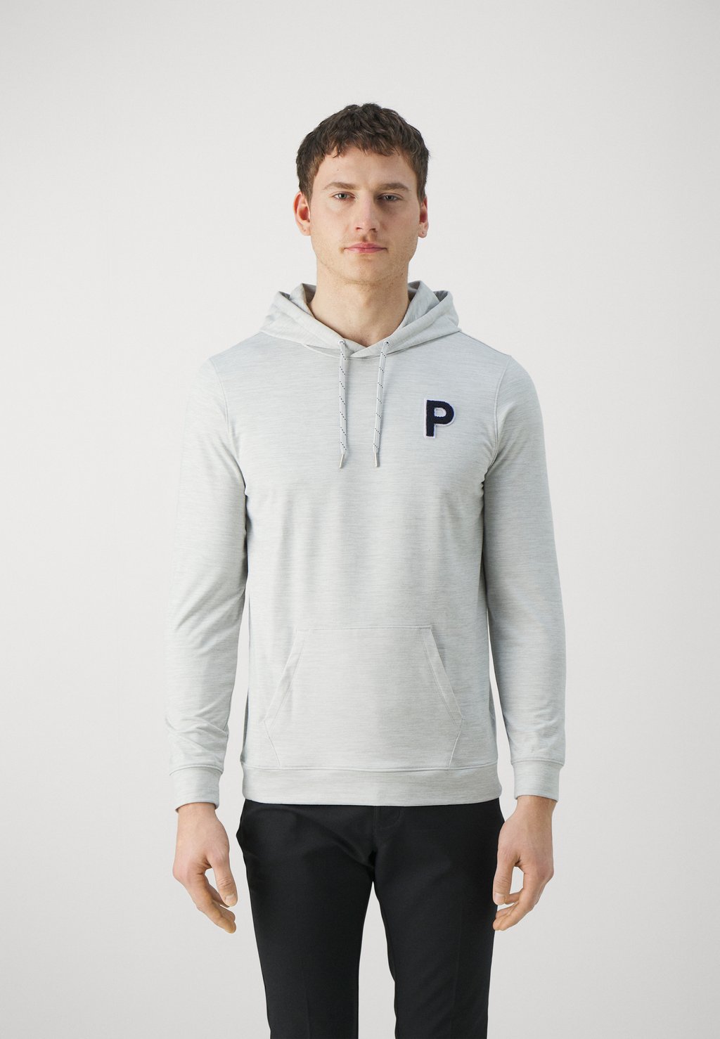 Толстовка Cloudspun Patch Hoodie Puma Golf, цвет ash gray heather футболка puma train fav heather ss tee мужская размер s dark gray heather