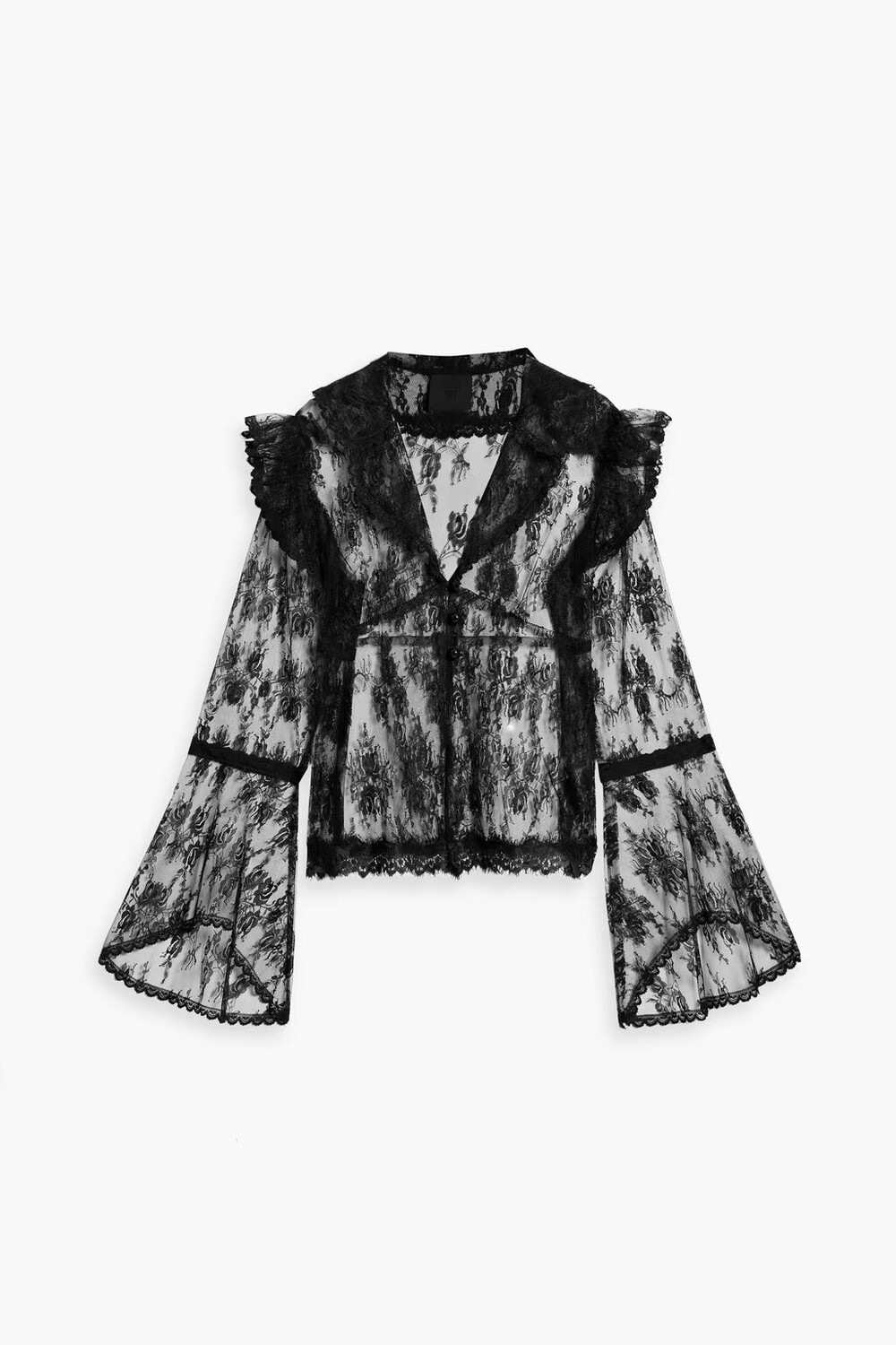 

Кружевная блузка с оборками Anna Sui, черный