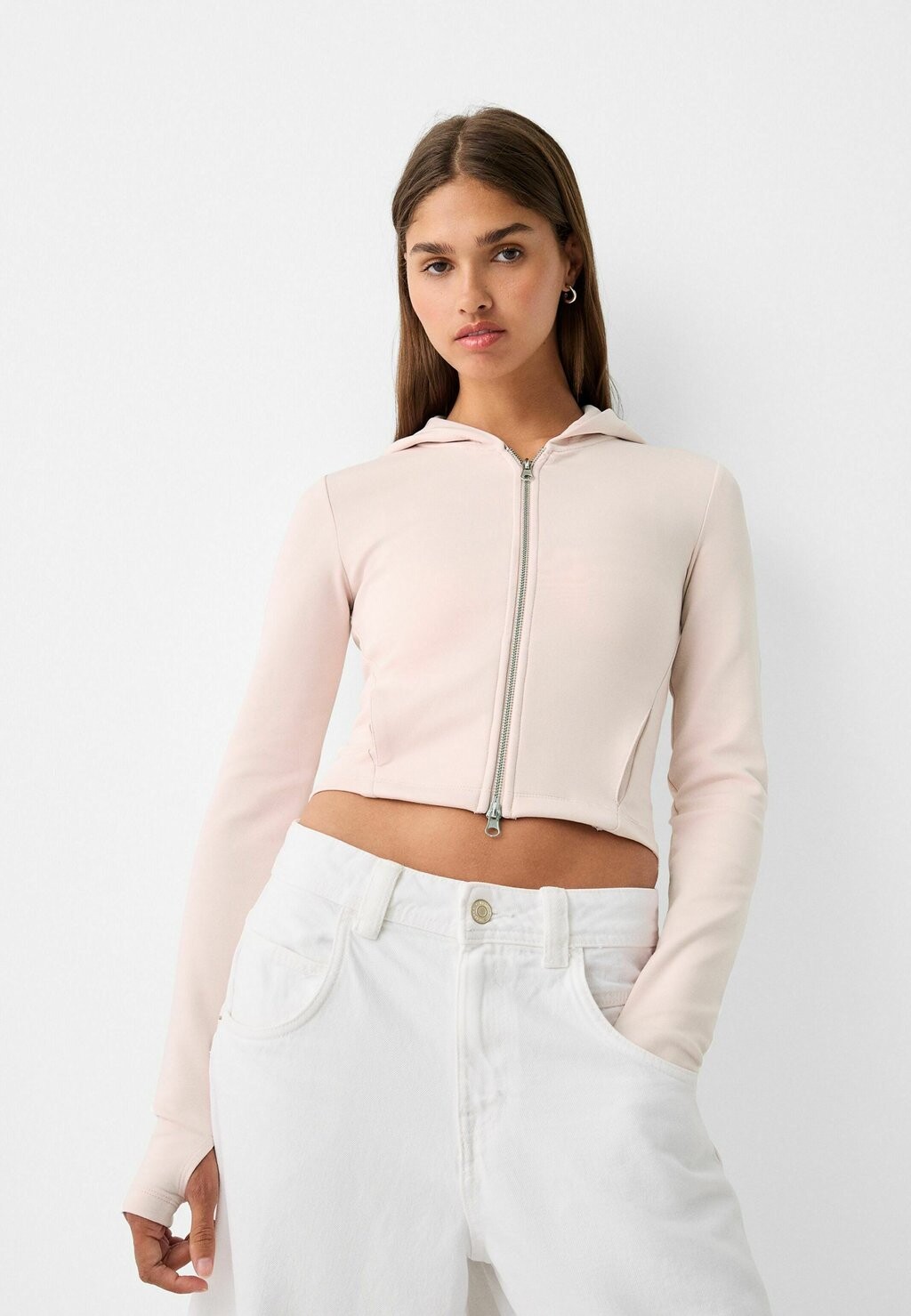 

Толстовка на молнии Bershka, розовый